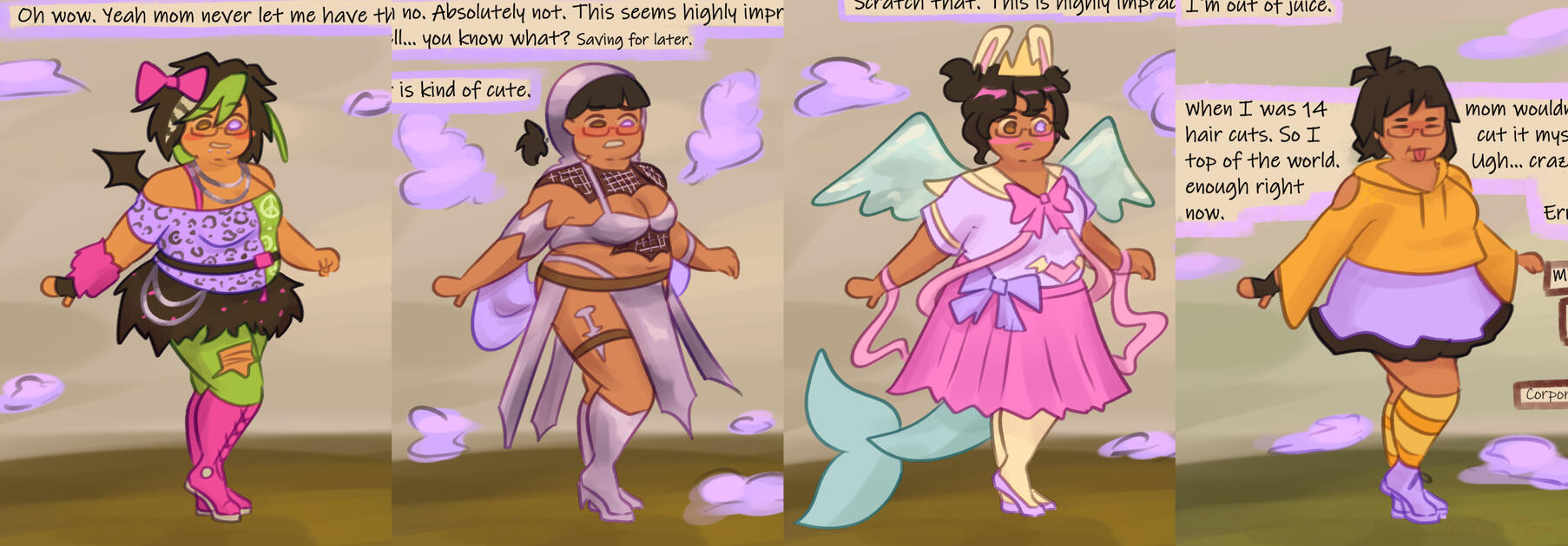 Outfit Designs - Inner character interest explorations.